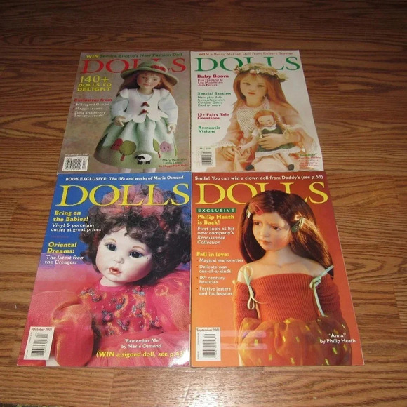 DOLLS Magazine (4 issues) March-May,Sep,Oct 2001 - Picture 1 of 2